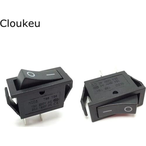 5Pcs 10*28MM Rocker Switch Black KCD3-101 2Pin 2File Seesaw Power switch 15A250V