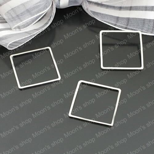 Wholesale 20mm Imitation Rhodium Square Copper Closed Rings Diy Fashion Jewelry Findings 50 pieces(JM3141)