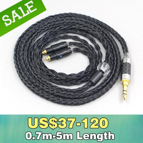LN007402 16 Core 7N OCC Black Braided Earphone Cable For Shure SRH1540 SRH1840 SRH1440 Headphone