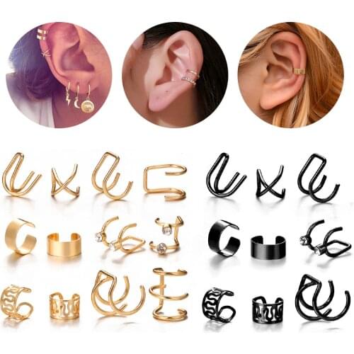 Ear Cuff Gold Leaves Non-Piercing Ear Clips Fake Cartilage Earrings Clip Earrings For Women Men Wholesale Jewelry gifts