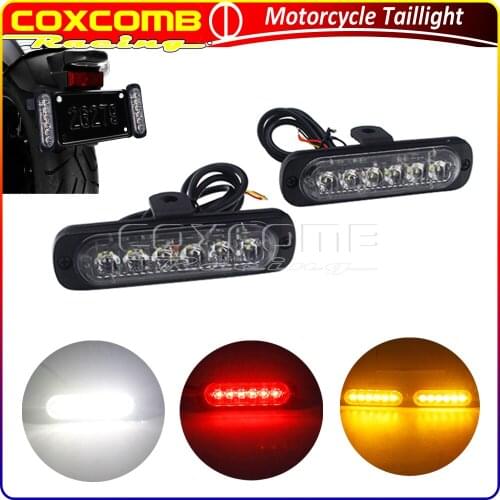 Motorcycle 12V LED Waterproof Amber Brake Taillight For Honda BMW Kawasaki Yamaha Cafe Racer Red/White/Yellow DRL Running Lamp
