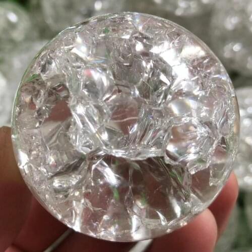Natural white crystal tieflower quartz crystal ball with healing decoration