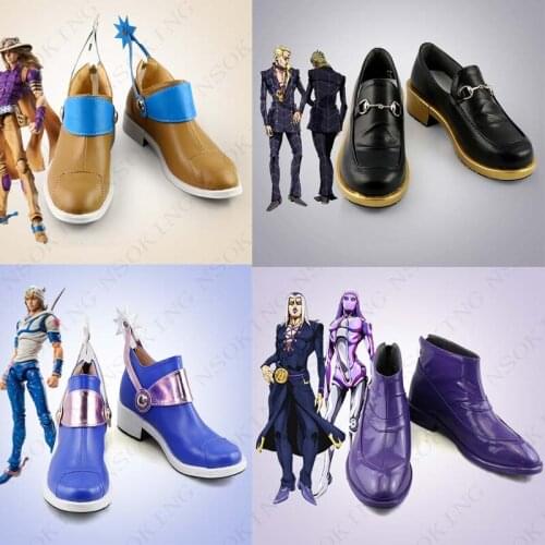 New JoJos Bizarre Adventure Gyro Zeppeli Prosciutto Johnny Joestar Cosplay boots Anime Shoes customized