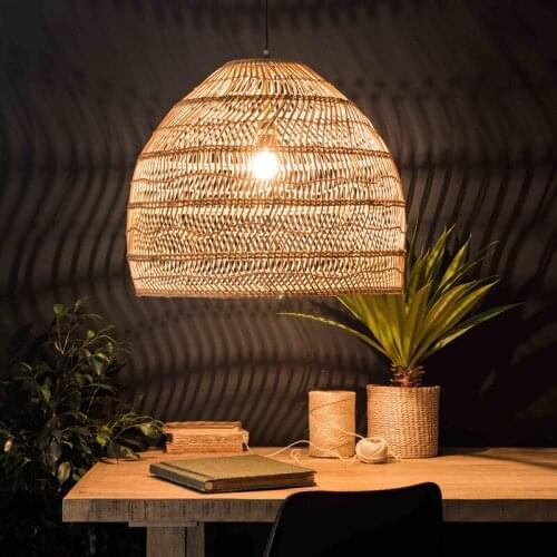 Chinese Style Rattan Lamp Pendant Light Vintage Hanging Lamp LED Living Room Dining Room Home Decor Cafe Restaurant Hanglamp WF