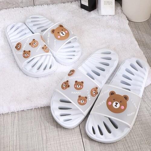 Hollow quick-drying women slippers Home bathroom slippers Comfortable massage Cute bear whale Womens shoes Non-slip