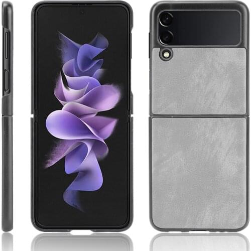 Shock Proof Litchi Leather Cover for Samsung Galaxy Z Flip3 Flip 3 Anti-dust Phone Case Fitted Bag Coque
