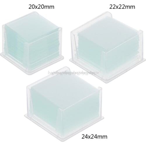 100 Pcs Transparent Square Glass Slides Coverslips Coverslides For Microscope Optical Instrument Jy02 19 Dropship