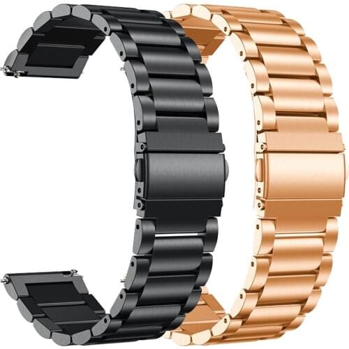 Metal Band For Xiaomi Amazfit Bip Pace GTS GTR Stratos Strap Universal bracelet Band Wrist Sport Stainless Watch Strap Smart