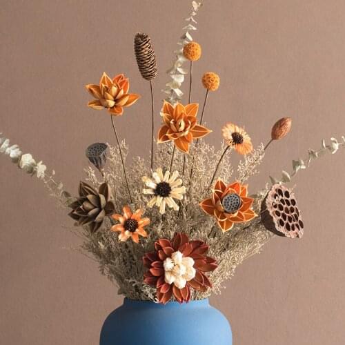 Dried flowers simulation flower ceramic vase flower decoration fake flowers european decor wedding table decoration