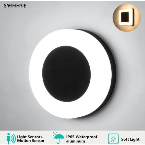 Aluminum Ip65 Design Porch Outdoor Wall Light Motion Black Dimming 3 Light Color Changeable Led Outdoor Wall Lamp With Sensor