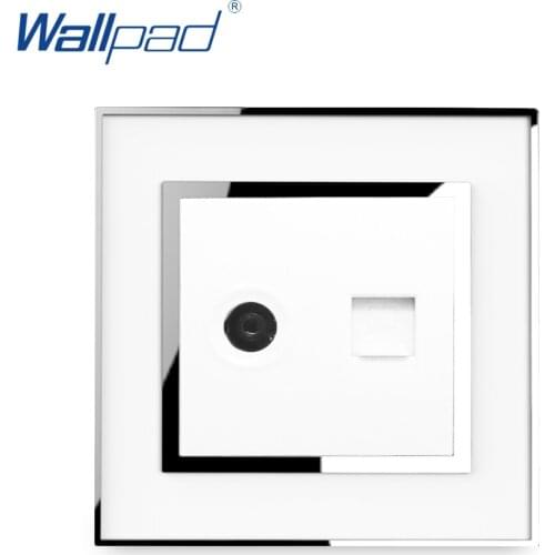 TV DATA RJ45 Socket Wallpad Luxury Mirror Acrylic Panel Weak Electricity Sockets Wall Electric Television Computer Outlet