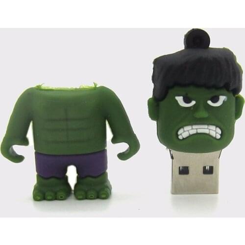 Usb Flash Drive 128GB 64GB 32GB Green Man Pendrive 16GB 8GB 4GB Cartoons Usb Stick U Disk Usb 2.0 Hulk Memory Stick Pen Drive