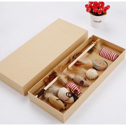 7pcs/lot Funny Pet Cat toy Stick Cute Pet Toy Linen Pine Corn Husk False Mouse Playing Toys For Cats Kitten Interactive Cat Toy