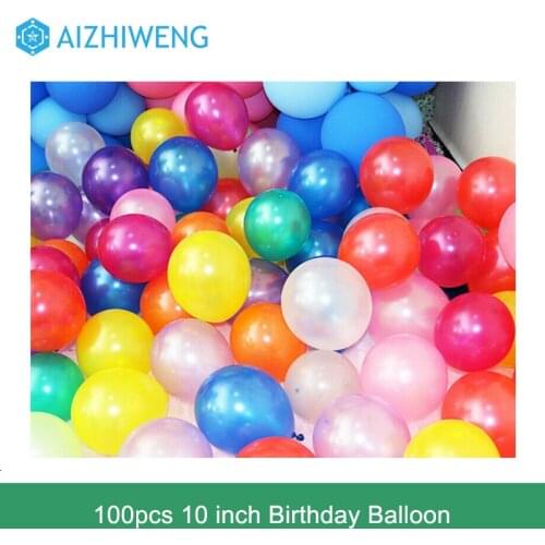 100pcs 10 inch Pearl Latex Colorful Thickening Wedding Party Birthday Balloon