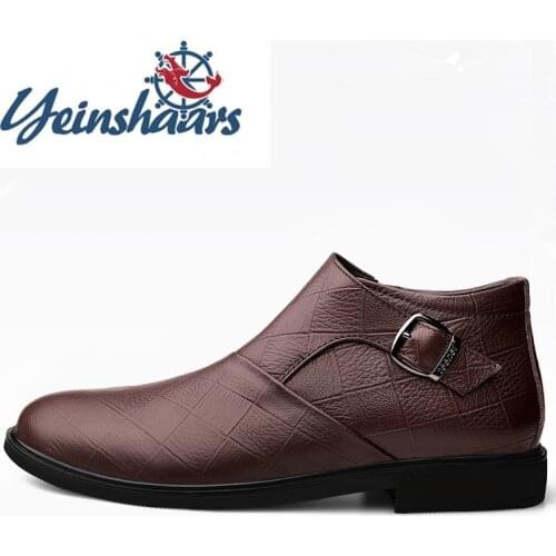 2020 Chelsea Boots Slip-on Waterproof Work Ankle Boots Men Outdoor Fashion Boots Casual Natural Leather Business Formal Dresses