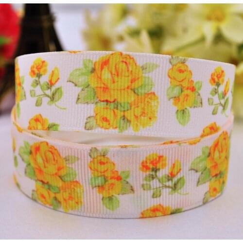 22mm 25mm 38mm 75mm Flowers Cartoon Printed grosgrain ribbon party decoration sewing supplies 10 Yards X-00288