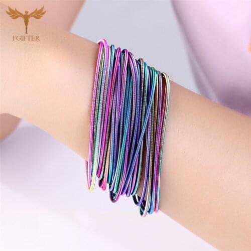 New Fashion Bracelets Set 3pcs Memory Spring Bracelets Colors Steel Wire Chain Bracelet Bangle Women Men Fun Toys Jewelry Gift