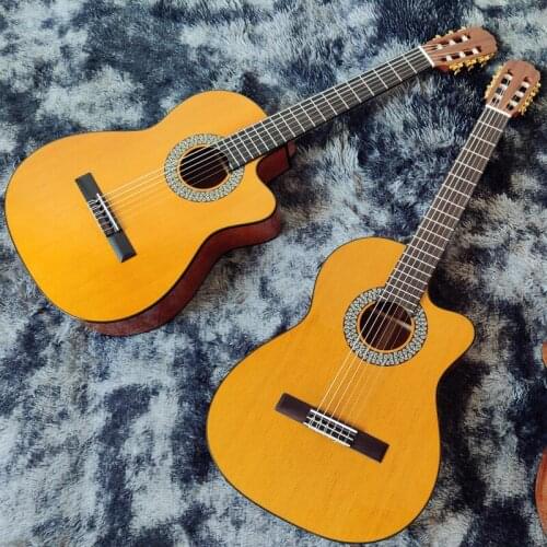 39 Inch Picea Asperata Mahogany Student Musical Instrument Cutaway Classical Plywood Glossy Fingerstyle Acoustic Guitar
