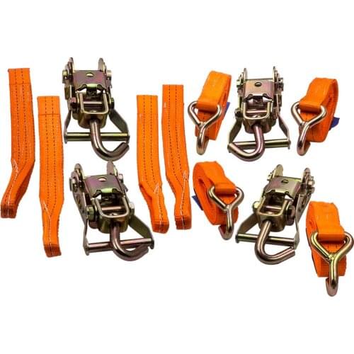 4x New Professional Car Transport Tension Belt Wheel Securing Tire Belt Cars