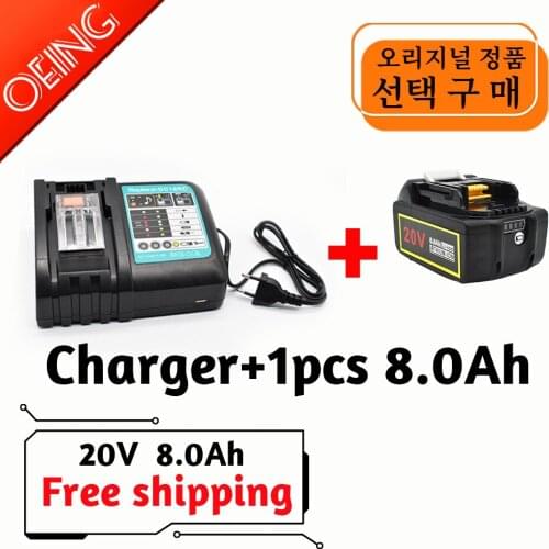 2021 NEW BL1860 Rechargeable Battery 20V 8000mAh Lithium ion for Makita 20v Battery BL1840 BL1850 BL1830 BL1860B LXT 400+charger
