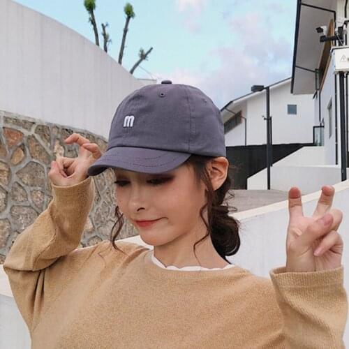 Short Brim Mens Baseball Cap Cute Girl Candy Color Hip Hop M Embroidery Cotton Popular Summer Women‘s Hat Sun Hat Kpop