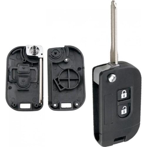 2 Buttons Flip Folding Modified Remote Key Shell Car Case Fob Cover Fit for Nissan Qashqai / Micra Navara / Almera Note Sunny