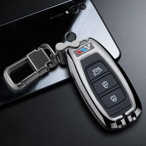 Zinc alloy car key fob cover key case For Hyundai i30 Ix35 KONA Encino Solaris Azera Grandeur Ig Accent Santa Fe 2017 2018 2019