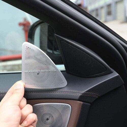 Aluminum Alloy Car Door Treble Speaker Decoration Cover Trim 2pcs for Mercedes Benz W222 S Class S320 S400 AMG 2014-2017