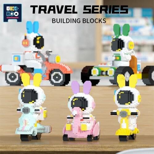 UKBOO Interstellar Motorcycle Micro Building Blocks City Mini Mars Exploration Scooter Vehicle Car Bricks Figures Children Toys