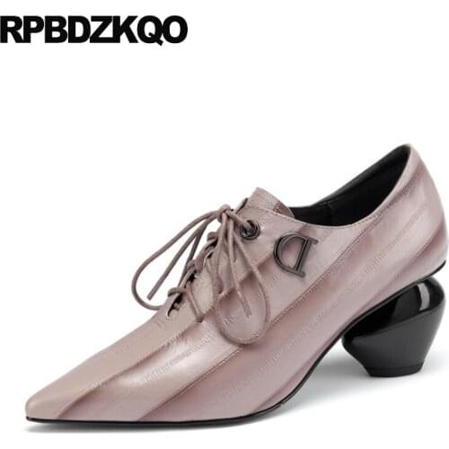 Designer heels women luxury 2019 pumps 10 42 plus size high 4 34 european thick medium pointed toe shoes genuine leather quality