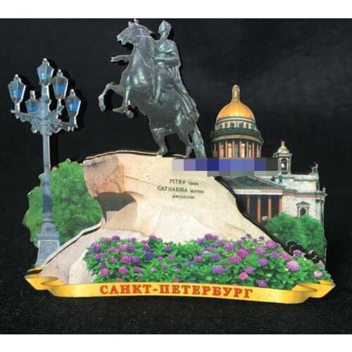 Hot Selling Newest Russian Refrigerator Magnets, Magnetic Stickers, Dolls, Moscow Tourist Souvenirs, Wood Whiteboard Sticker