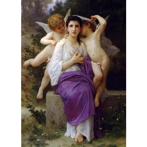 TOP ART # William Bouguereau Jesus and angels oil painting print work---Huge size -good quality oil PAINTING
