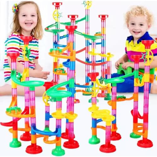 DIY Constructor Track Pipe Building Blocks For Children Ball Marble Race Run Maze Path Balls Educational Toys Gift Blocks