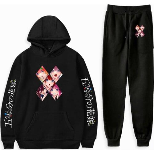 Anime The Quintessential Quintuplets Tracksuits Two Pieces Set Women Men Anime Hoodies Sweatshirt Pants Suit Autumn Winter
