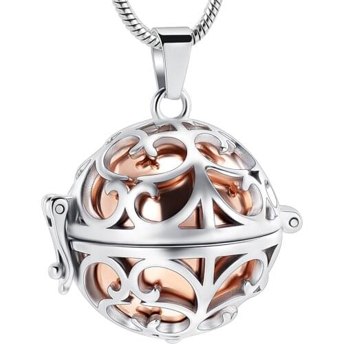 Cremation Jewelry Urn Pendant Necklaces for Ashes Hollow Ball with Mini Keepsake Urns Memorial Jewelry for Ashes