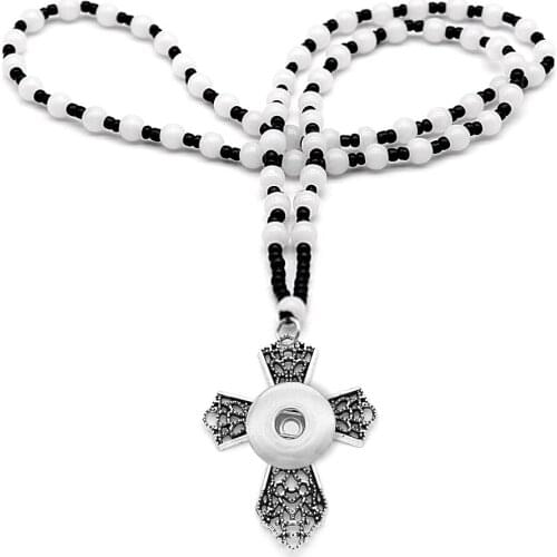 CROSS 18mm 20mm Snap Button Necklace DIY Jewelry MF3002