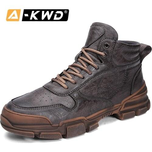 Fashion Autumn Breathable Men Sneakers Men Casual Shoes Winter Men Boots With Fur Zapatos Hombre Invierno High Top Work Shoes 44