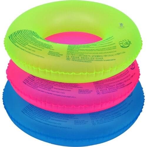 Summer New Fluorescent Inflatable Ring Swimming Circle Pool Floats Swimming Ring For Adult Kids Water Sports Random Color