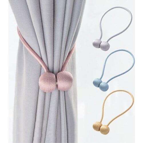 Magnetic Ball Curtain Tie Rope Backs Holdbacks Rope Winding Buckle Clips Accessory Rods Accessoires Hook Holder Home Decorations