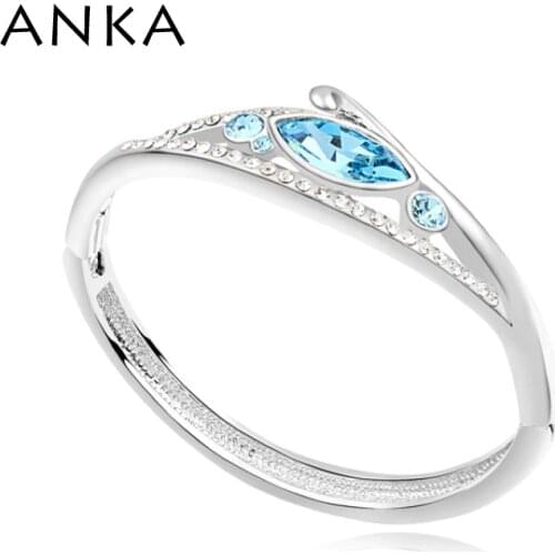 Bangles Top Fashion Classic Women Pulseiras Sterling Jewelry 2020 New Geometric Bangle Main Stone Crystals from Austria#107823