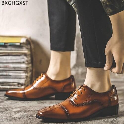 Oxford Shoes for Men Brown Brogue Men Dress Shoes for Men 2021 Black Designer Shoes Men High Quality Chaussure De Homme Zapatos