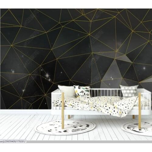 Papel de parede Modern golden gray and white 3D geometric wallpaper mural,living room tv wall bedroom wall papers home decor