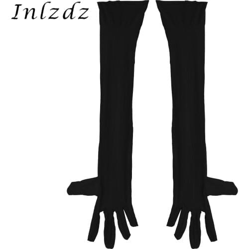 Mens Adult 1 Pair Gloves for Role Play Cosplay Glossy Stretchy Arm Length Gloves Party Club Stage Show Costume Accessories