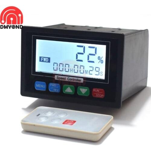 DC 10-55V LCD Digital Display PWM DC Motor Speed Controller with Wireless Remote Control Dual Speed Timing Forward & Reverse