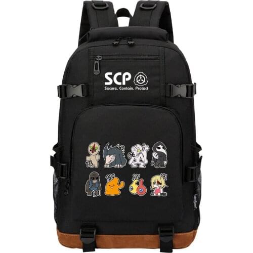 High Quality Men Women Backpack SCP Special Containment Procedures Foundation Backpack Travel Shoulder Laptop Bags Bookbag