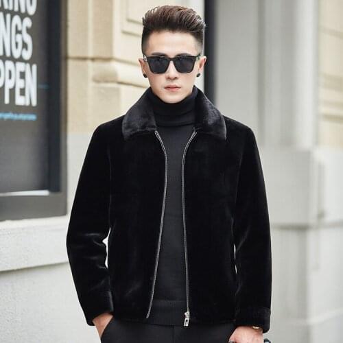 Real Fur Coat Winter Jacket Men 2020 Hooded Sheep Shearling Fur Coat Plus Size Warm Wool Jackets Veste Homme 1771 YY560