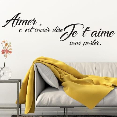 Sticker Citation Aimer C'est Savoir Diré Je T'aime Vinyl Wall Art Decal Bedroom Home Decor Poster Love Quote House Decoration
