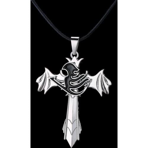 Fairy Tail Personality Necklace The choker wings rotatable High Quality Pendant non-fading Jewelry Drop shipping