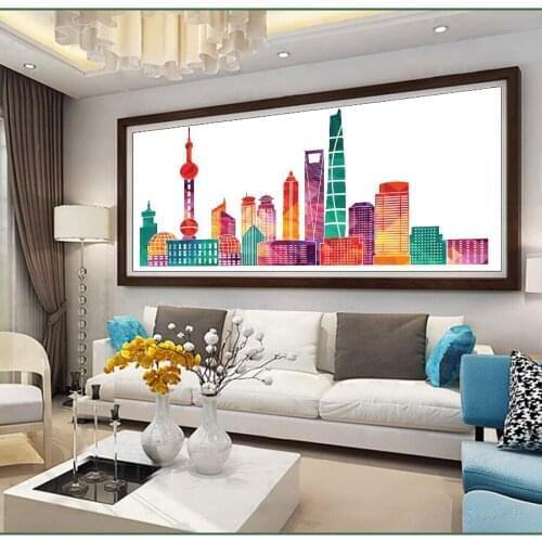 MYCELLA 5D Embroidery Cartoon City Contour Full Rhinestones Diy Diamond Painting Cross Stitch London New York Paris Mosaic Kits