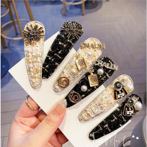 Hair clips for hair 2020 Crystal Hairpin Clips For Women Girl Hair Accessories Korean Fashion Acrylic Gold Barrette Jewelry
